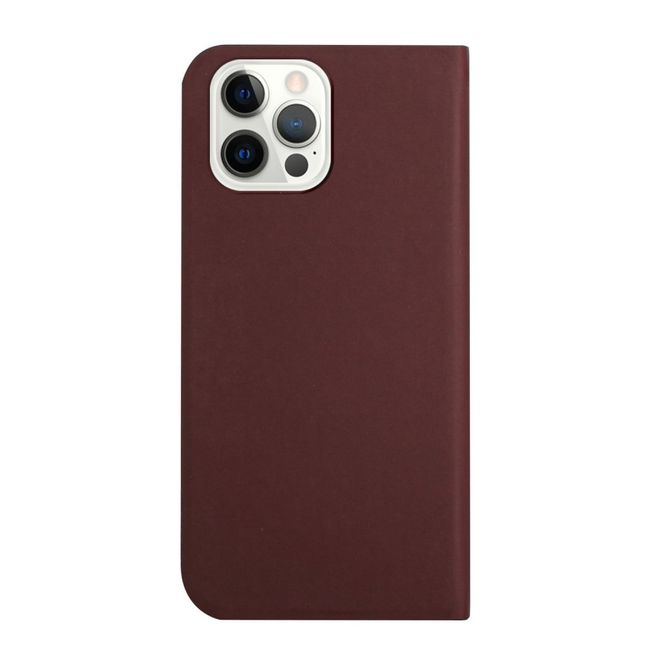 iPhone 13 Pro Case - Tri-fold Leather Book Cover - Brown