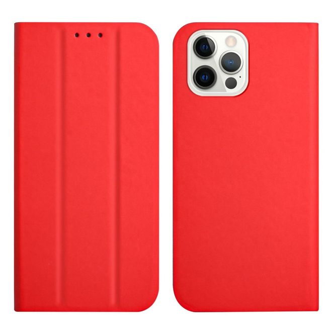 iPhone 13 Pro Hülle - dreifach faltbares Leder Bookcover - rot