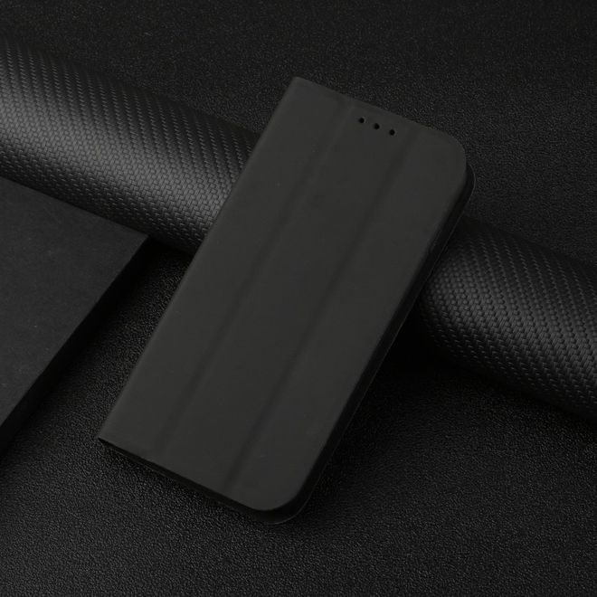 iPhone 13 Pro Max Hülle - dreifach faltbares Leder Bookcover - schwarz