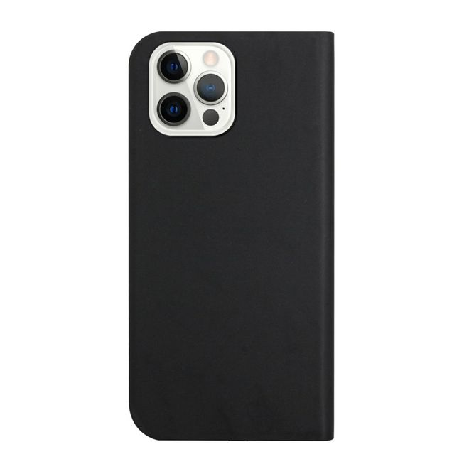 iPhone 13 Pro Max Hülle - dreifach faltbares Leder Bookcover - schwarz