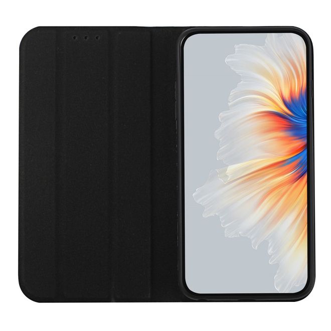iPhone 13 Pro Max Hülle - dreifach faltbares Leder Bookcover - schwarz