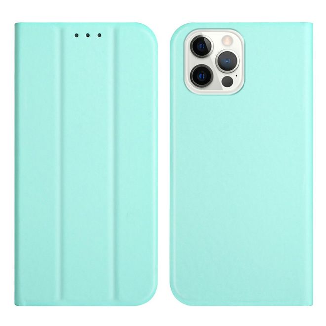 iPhone 13 Pro Max Case - Tri-fold Leather Book Cover - Light Green