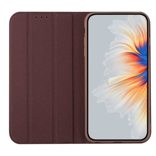 iPhone 13 Pro Max Case - Tri-fold Leather Book Cover - Brown