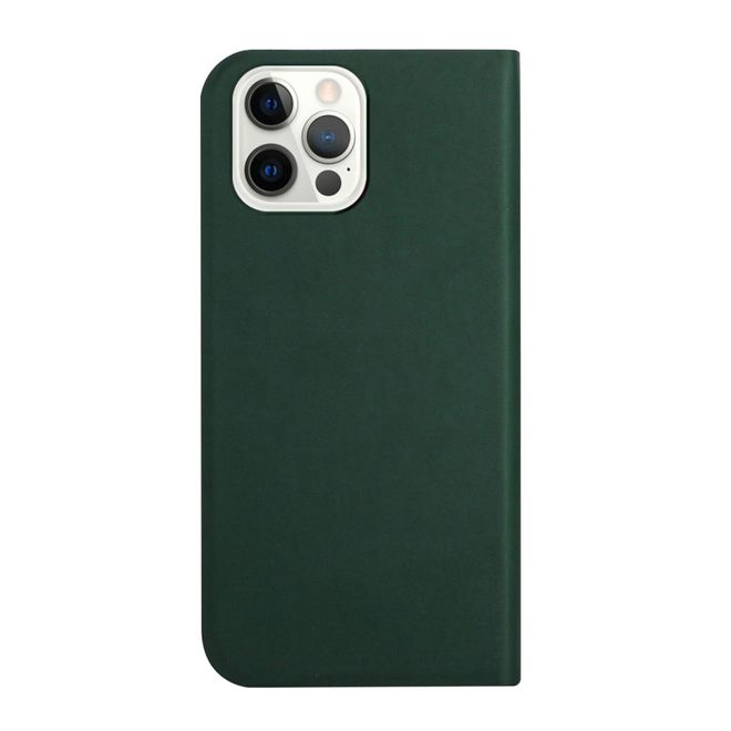 iPhone 13 Pro Max Case - Tri-fold Leather Book Cover - Dark Green
