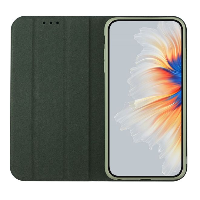 iPhone 13 Pro Max Case - Tri-fold Leather Book Cover - Dark Green
