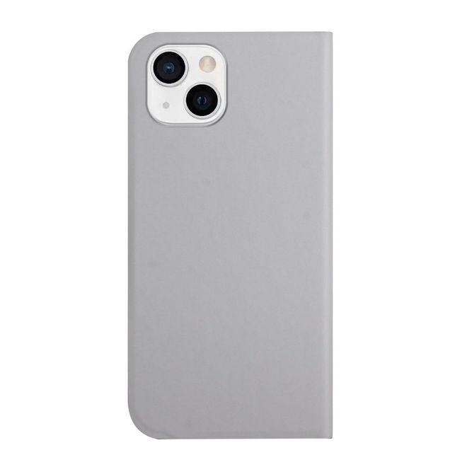 Étui pour iPhone 13 - Étui portefeuille en cuir à trois volets - Gris