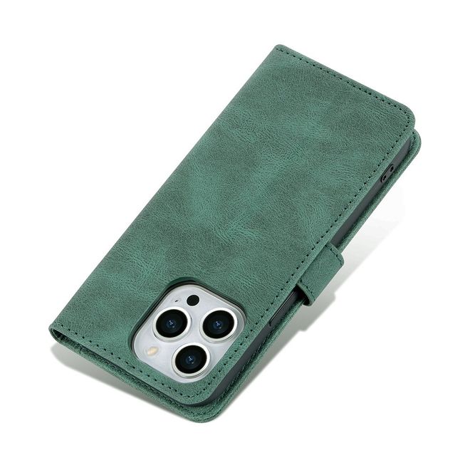 AZNS - iPhone 13 Pro Max Hülle - Retro Leder Bookcover - grün