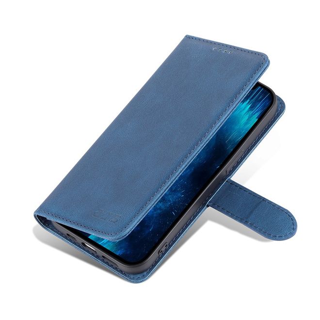 AZNS - iPhone 13 Pro Max Hülle - Retro Leder Bookcover - blau