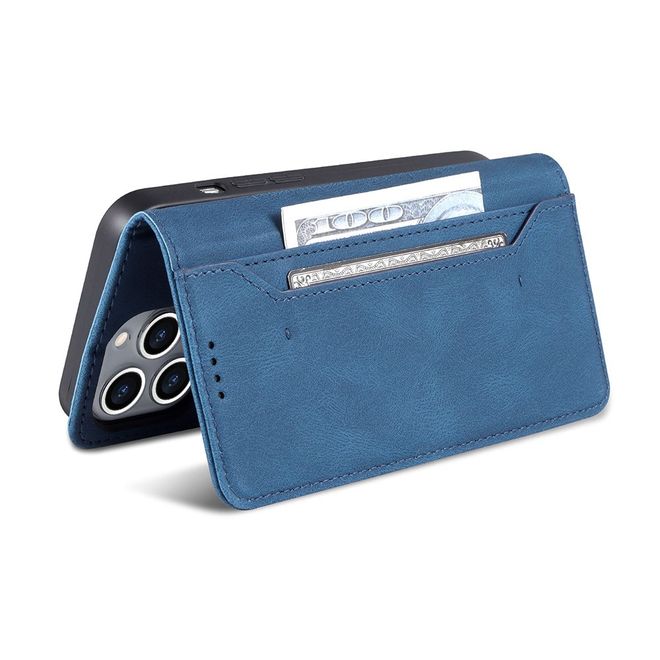 AZNS - iPhone 13 Pro Hülle - Retro Leder Bookcover - blau