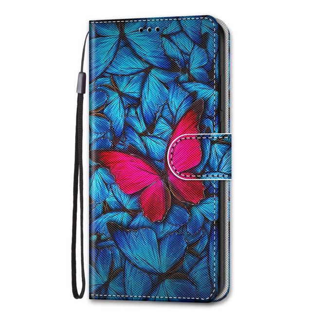 iPhone 13 Pro Max Handy Hülle - Leder Bookcover Image Series - roter Schmetterling