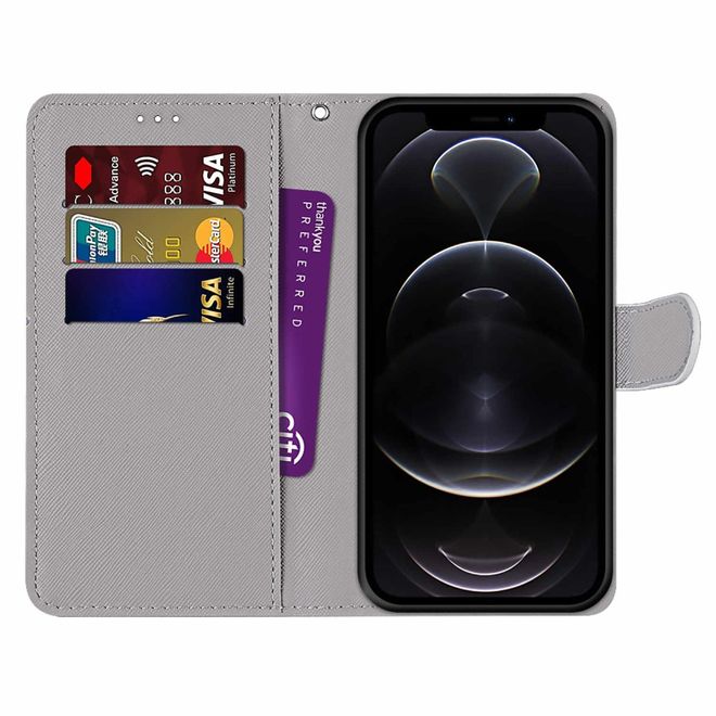 iPhone 13 Pro Max Handy Hülle - Leder Bookcover Image Series - roter Schmetterling