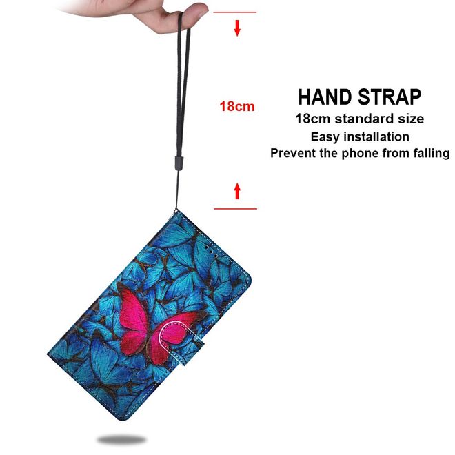 iPhone 13 Pro Max Handy Hülle - Leder Bookcover Image Series - roter Schmetterling