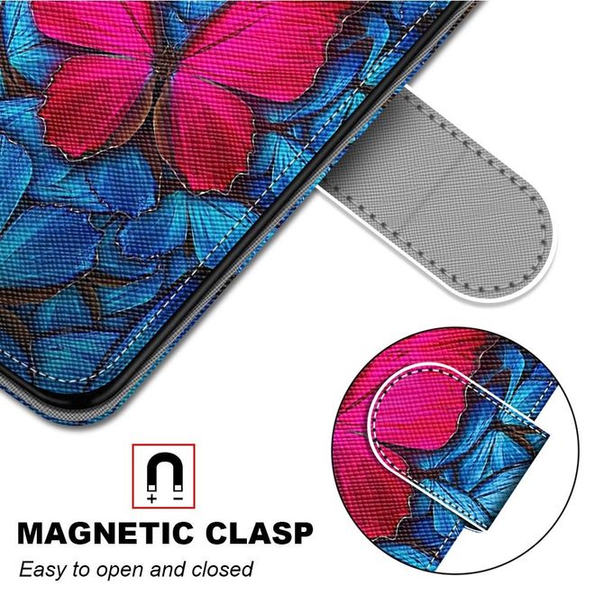 iPhone 13 Pro Max Handy Hülle - Leder Bookcover Image Series - roter Schmetterling