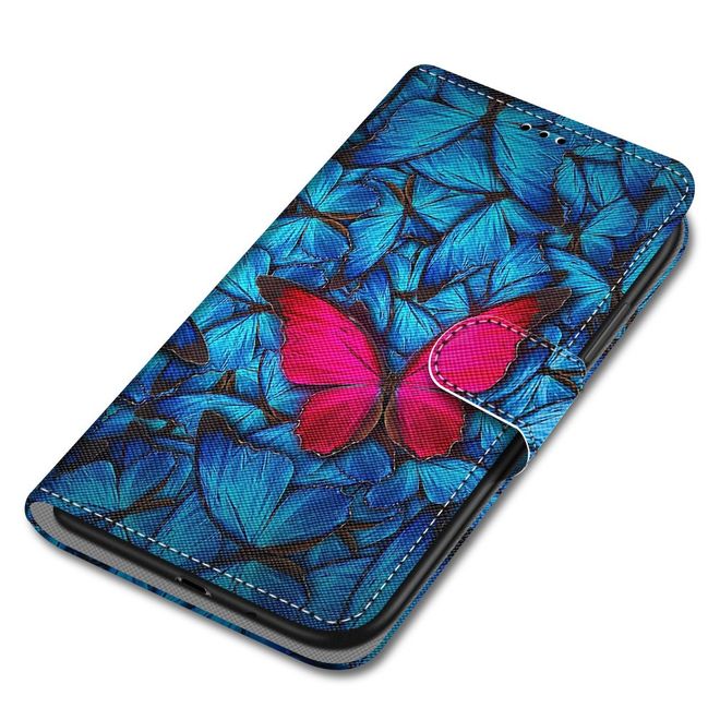 iPhone 13 Pro Max Handy Hülle - Leder Bookcover Image Series - roter Schmetterling
