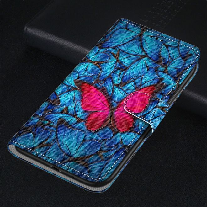 iPhone 13 Pro Max Handy Hülle - Leder Bookcover Image Series - roter Schmetterling