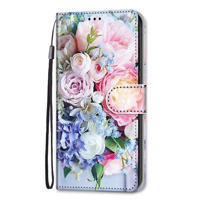Étui pour iPhone 13 Pro Max - Collection Couverture Livre en Cuir - Bouquet de Fleurs