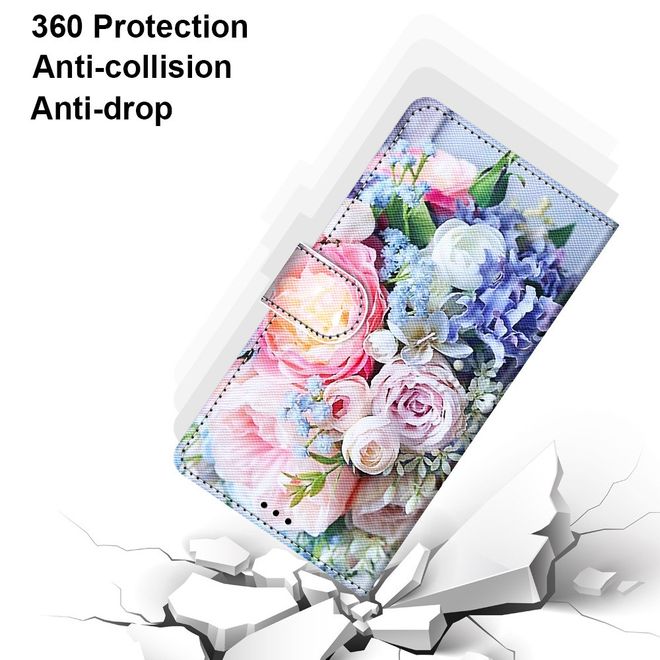 Étui pour iPhone 13 Pro Max - Collection Couverture Livre en Cuir - Bouquet de Fleurs