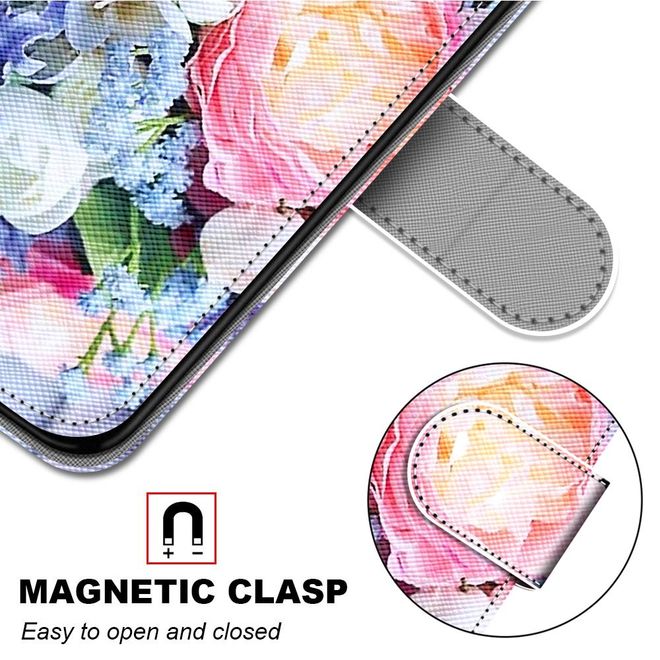 Étui pour iPhone 13 Pro Max - Collection Couverture Livre en Cuir - Bouquet de Fleurs