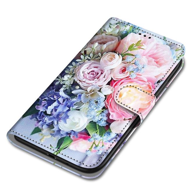 Étui pour iPhone 13 Pro Max - Collection Couverture Livre en Cuir - Bouquet de Fleurs