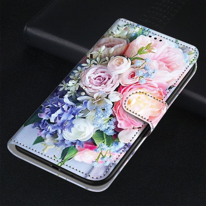 Étui pour iPhone 13 Pro Max - Collection Couverture Livre en Cuir - Bouquet de Fleurs