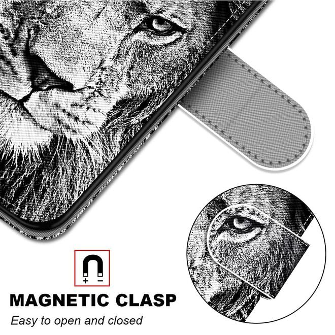 Étui pour iPhone 13 Pro Max - Collection Couverture Livre en Cuir - Lion