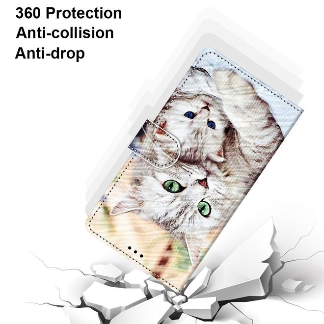 iPhone 13 Pro Max Handy Hülle - Leder Bookcover Image Series - Katze mit Baby