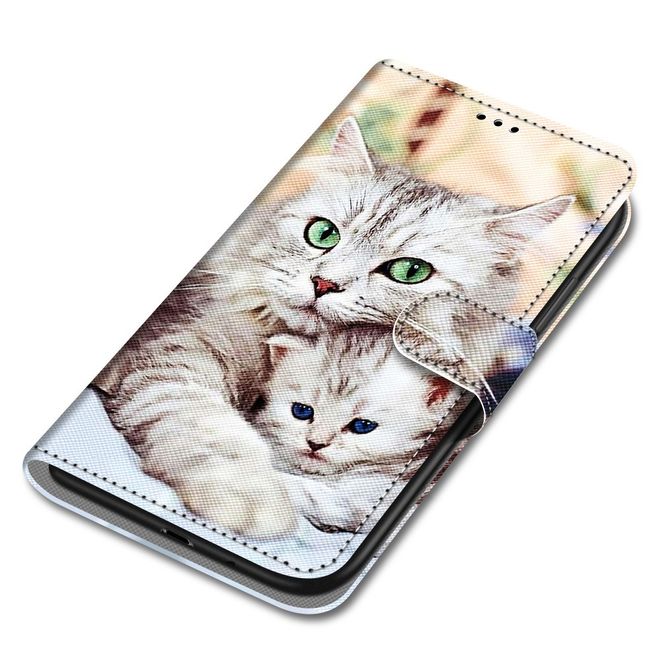 iPhone 13 Pro Max Handy Hülle - Leder Bookcover Image Series - Katze mit Baby