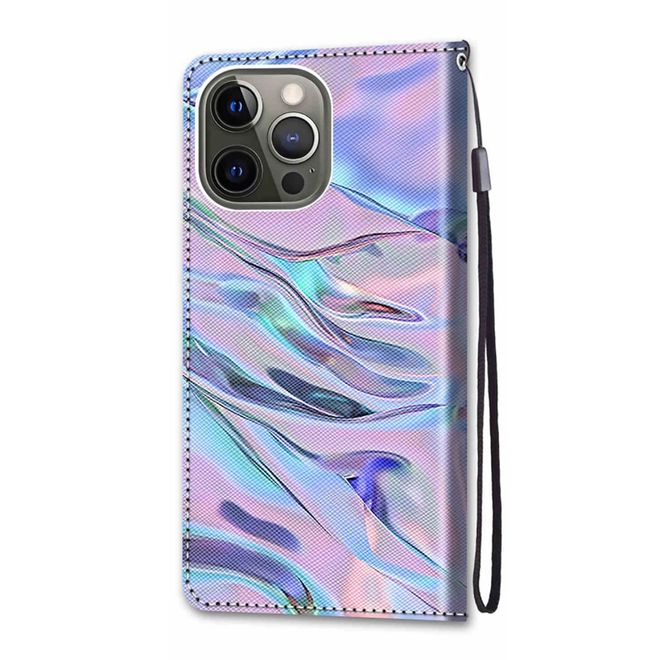 iPhone 13 Pro Max Handy Hülle - Leder Bookcover Image Series - Wellen