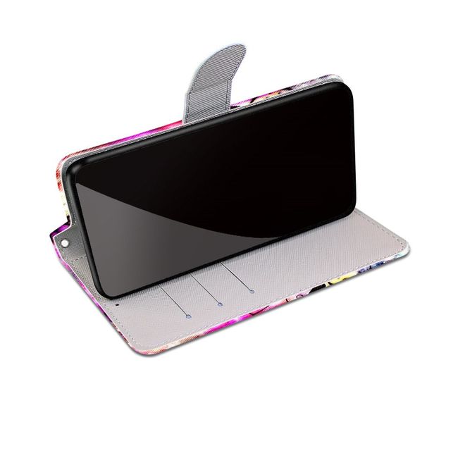 Étui pour iPhone 13 Pro - Collection Couverture Livre en Cuir - Fleur Noire