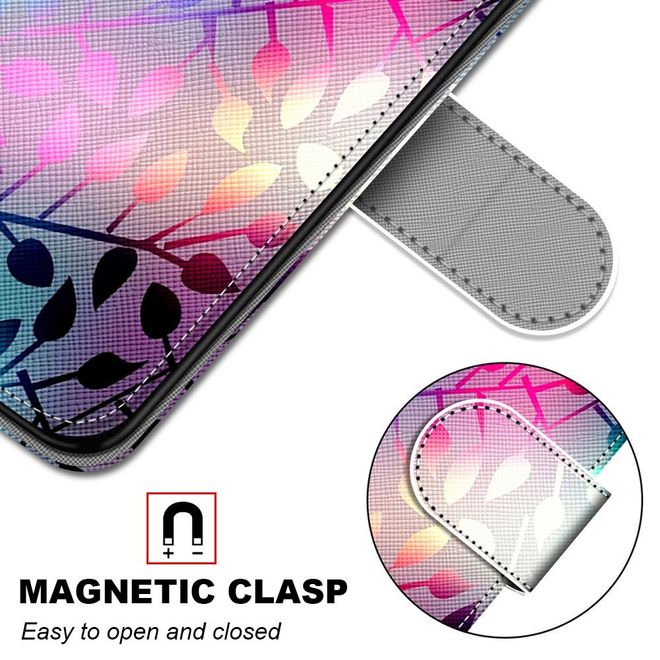 iPhone 13 Pro Handy Hülle - Leder Bookcover Image Series - Blätter