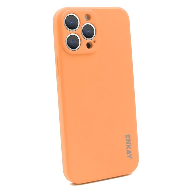 Enkay - iPhone 13 Pro Max Hülle - Silikon Softcase - Solid Color Series - orange