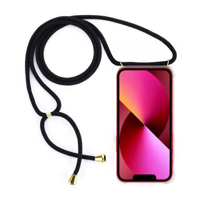 MU Style - iPhone 13 mini Handykette - Necklace TPU Hülle zum Umhängen - Original Series - transparent/schwarz