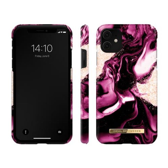 iDeal of Sweden - iPhone 11 / XR Hülle - Printed Case - Golden Ruby Marble