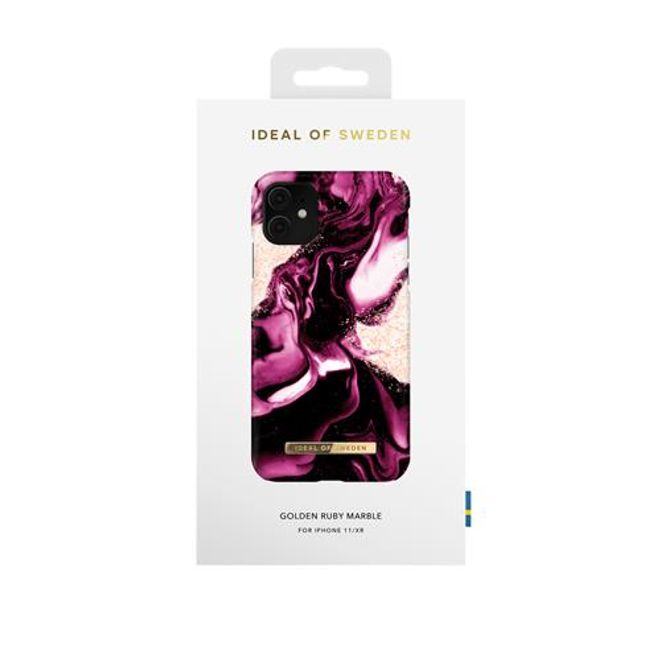 iDeal of Sweden - iPhone 11 / XR Hülle - Printed Case - Golden Ruby Marble