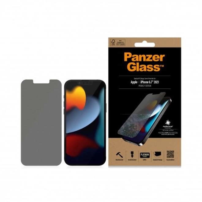 PanzerGlass - iPhone 13 Pro Max Displayschutz aus gehärtetem Glas - Privacy (P2743) - transparent