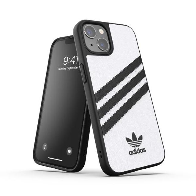 Adidas - iPhone 13 Hülle - Kunstleder Hardcase - OR Moulded Case PU Series - weiss