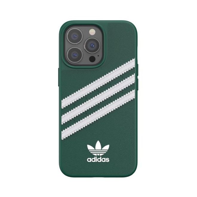 Adidas - iPhone 13 Pro Hülle - Kunstleder Hardcase - OR Moulded Case PU Series - grün