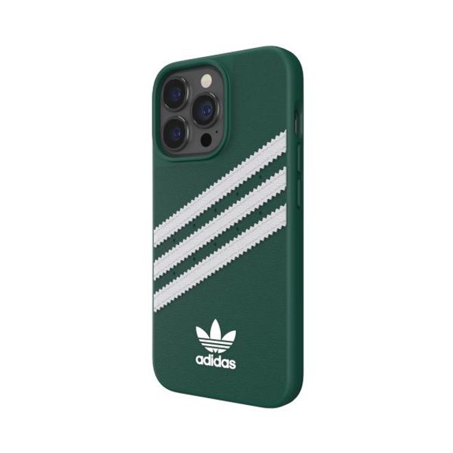 Adidas - iPhone 13 Pro Hülle - Kunstleder Hardcase - OR Moulded Case PU Series - grün