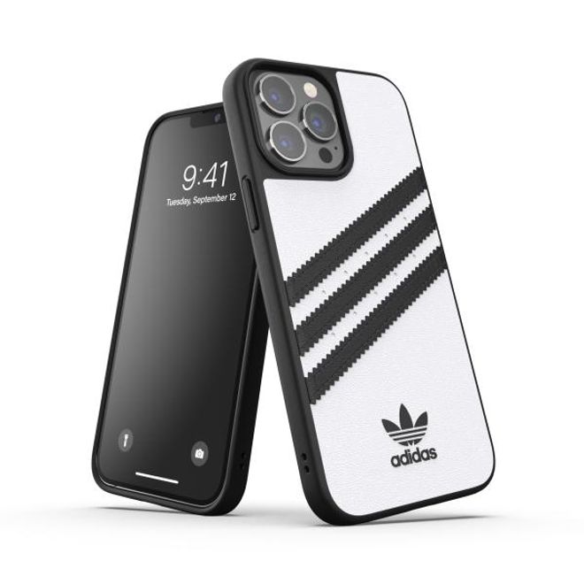 Adidas - iPhone 13 Pro Max Hülle - Kunstleder Hardcase - OR Moulded Case PU Series - weiss