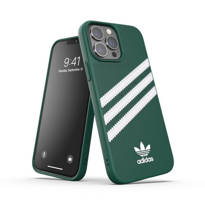 Adidas - iPhone 13 Pro Max Hülle - Kunstleder Hardcase - OR Moulded Case PU Series - grün