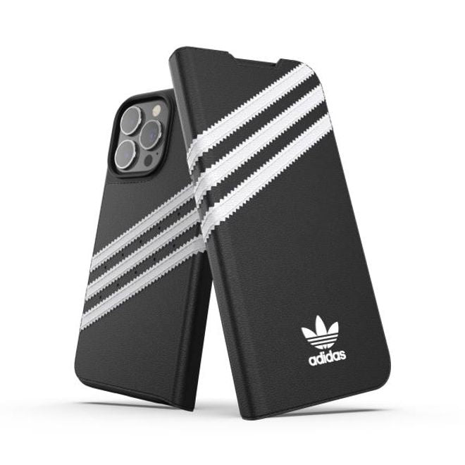 Adidas - iPhone 13 Pro Hülle - Leder Bookcover - OR Booklet Case PU Series - schwarz