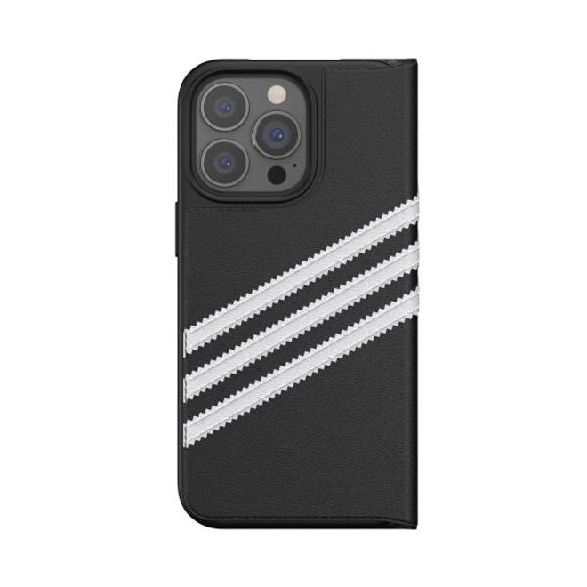 Adidas - iPhone 13 Pro Hülle - Leder Bookcover - OR Booklet Case PU Series - schwarz