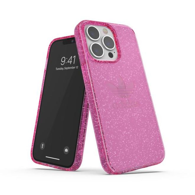 Adidas - iPhone 13 Pro Hülle - Hardcase - OR Protective Clear Case Glitter Series - pink