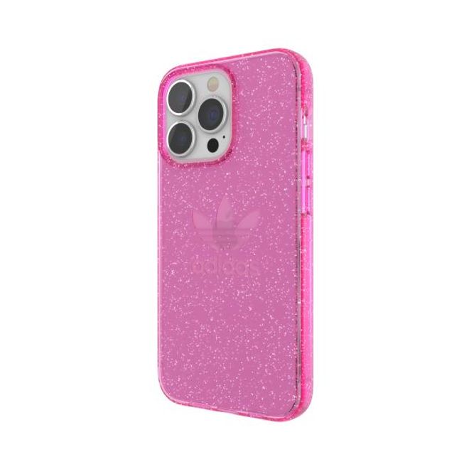 Adidas - iPhone 13 Pro Hülle - Hardcase - OR Protective Clear Case Glitter Series - pink