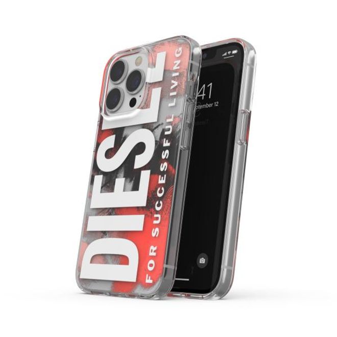 Diesel - iPhone 13 Pro / iPhone 13 Hülle - Hardcase - Clear Case AOP Military Brush Series - mehrfarbig
