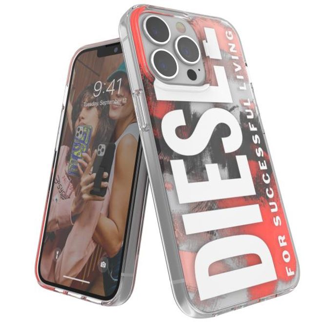 Diesel - iPhone 13 Pro / iPhone 13 Hülle - Hardcase - Clear Case AOP Military Brush Series - mehrfarbig