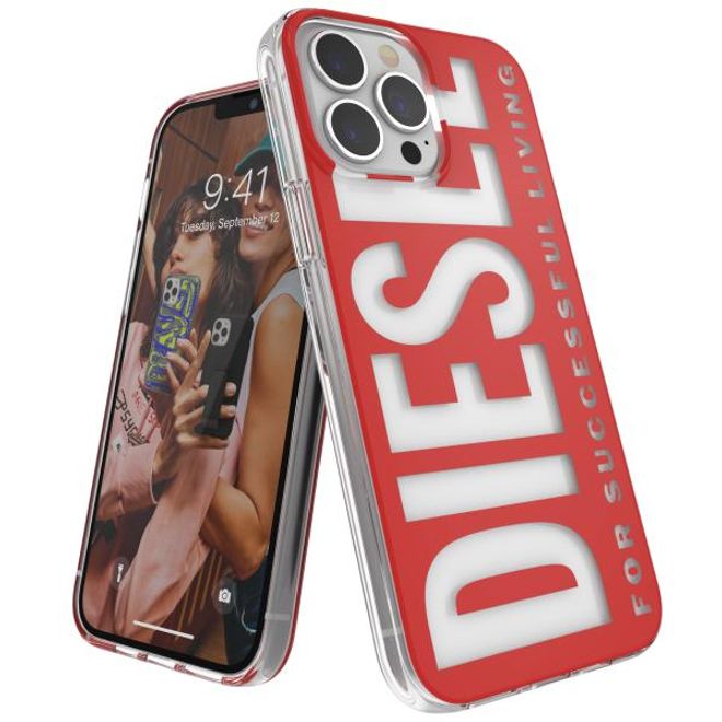 Diesel - iPhone 13 Pro Max Hülle - Hardcase - Clear Case Diesel Graphic Series - rot