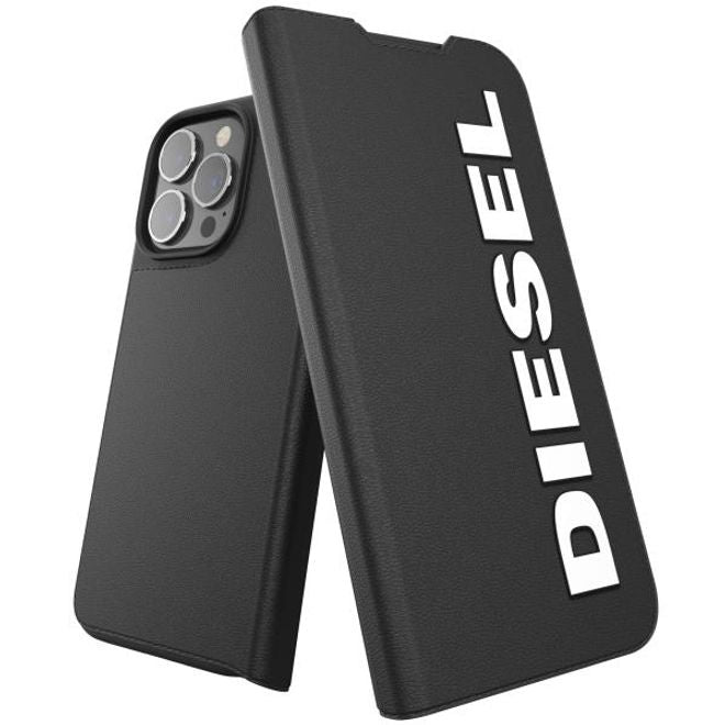 Diesel - iPhone 13 Pro / iPhone 13 Hülle - Leder Bookcover - Booklet Case Core Series - schwarz