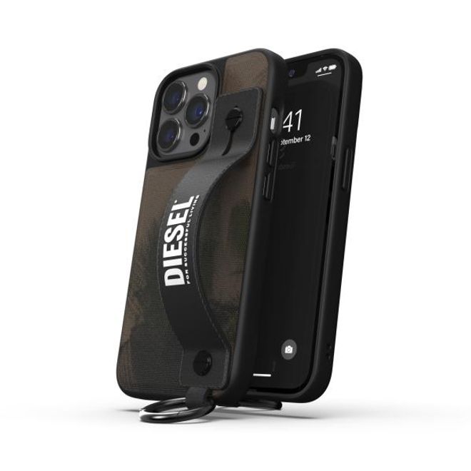 Diesel - iPhone 13 Pro / iPhone 13 Hülle - Hardcase mit Schlaufe - Handstrap Case Military Brushed Series - grün