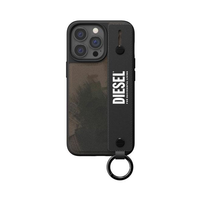 Diesel - iPhone 13 Pro / iPhone 13 Hülle - Hardcase mit Schlaufe - Handstrap Case Military Brushed Series - grün